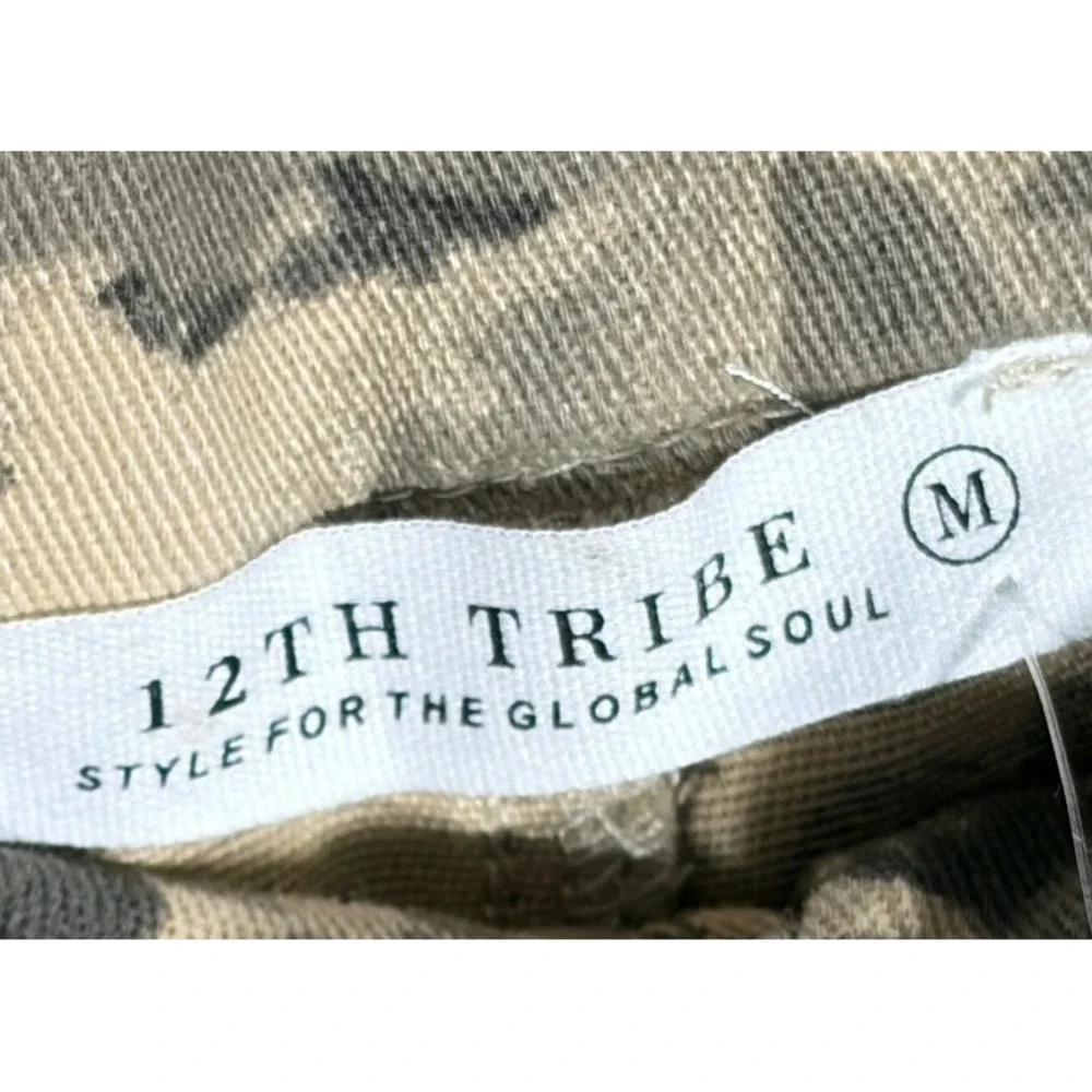 12th Tribe Camo Carpenter Pants Green Brown Forest Camouflage Utility NWT - Picture 7 of 12